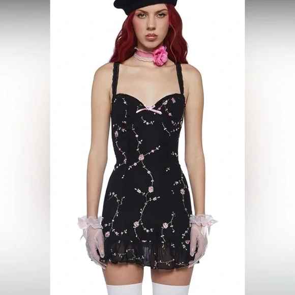 NWT Dolls Kill Sugar Thrillz I’m Baby Mini Slip Dress Sz S - Picture 15 of 15